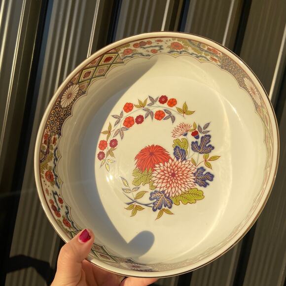 Vintage Mizuko Japanese Floral Serving Dish & Bowl Set - Picture 3 of 8